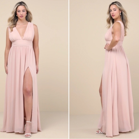 LULUS Prom Wedding Bridesmaid Flowy Romantic Heavenly Hues Maxi Dress - Picture 7 of 8